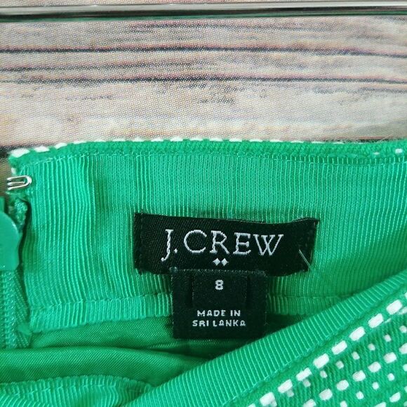 New J Crew Women's Mini Skirt Green Size 8 Dot Dash - Picture 3 of 4